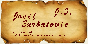 Josif Šurbatović vizit kartica